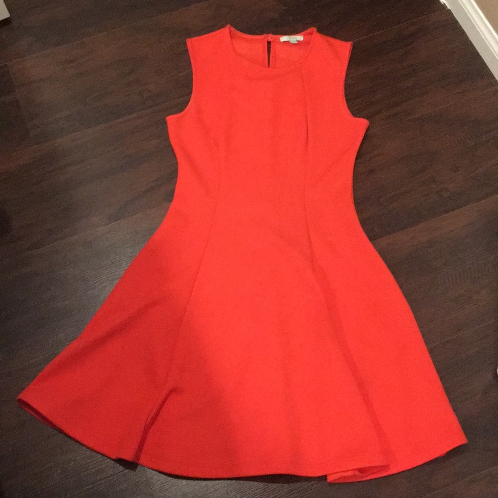 Bright coral fitted dress